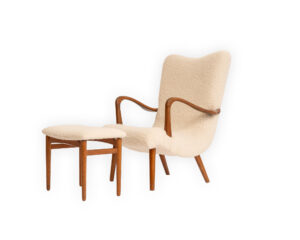 Alfred Christensen Wingback Chair and Ottoman