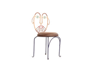 Pair of John Risley Style Wrought Iron Chairs