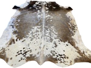 Gomez South African Cow Hide Rug In White/Spotted Brown