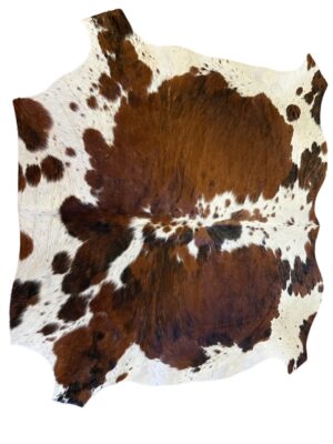 Gomez South African Cowhide Rug In White/Dark Brown With Black Spots