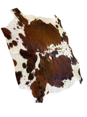 Gomez South African Cowhide Rug In White/Dark Brown With Black Spots