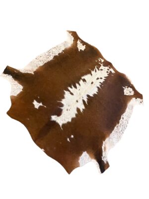 Gomez South African Cowhide Rug In White/Dark Brown With Spots