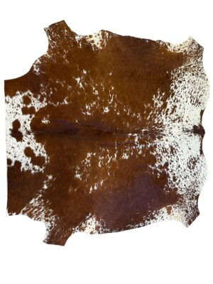 Gomez South African Cowhide Rug In White/Dark Brown With Spots