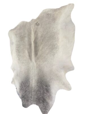 Gomez South African Cowhide Rug In Distressed Grey/White