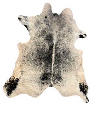 Gomez South African Cowhide Rug In White/Black With Spots