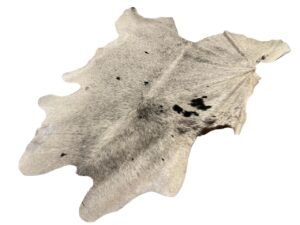 Gomez South African Cowhide Rug In White/Black With Spots