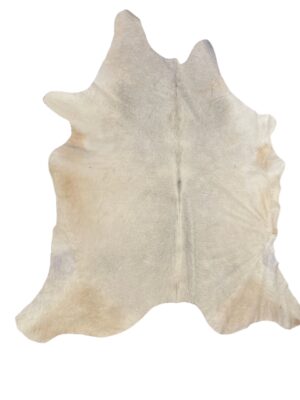Gomez South African Cowhide Rug In White/Grey With Beige Spots