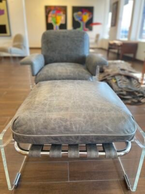 VINTAGE PACE LUCITE CHAIR AND OTTOMAN 2 8125